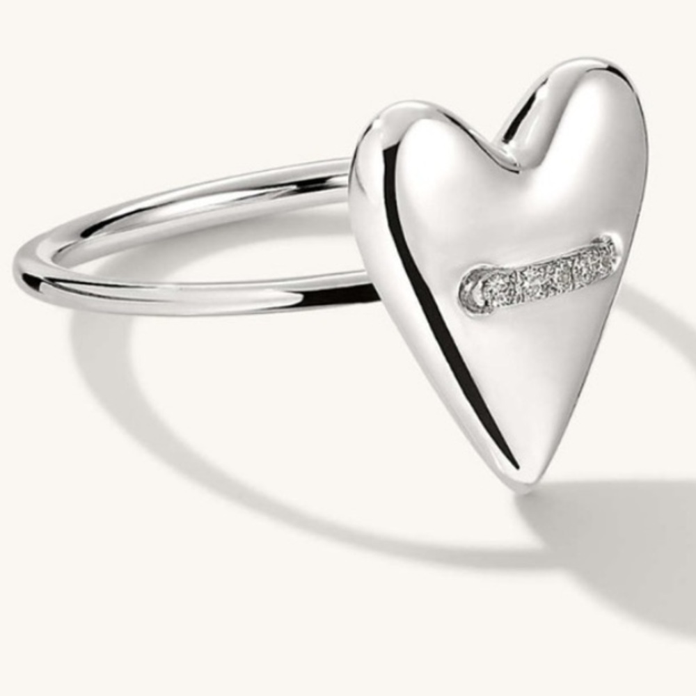 Mejuri Heart Pavé Diamond Ring